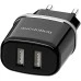 Borofone BA25A 2USB 2.4A Power Adapter with Lightning Cable (Black)